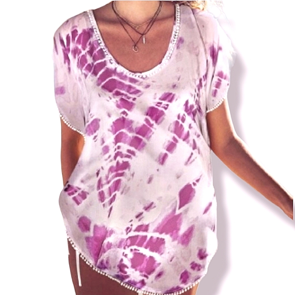 VICTORIA'S SECRET | Women's purple tie-dye swim coverup. Size XS.